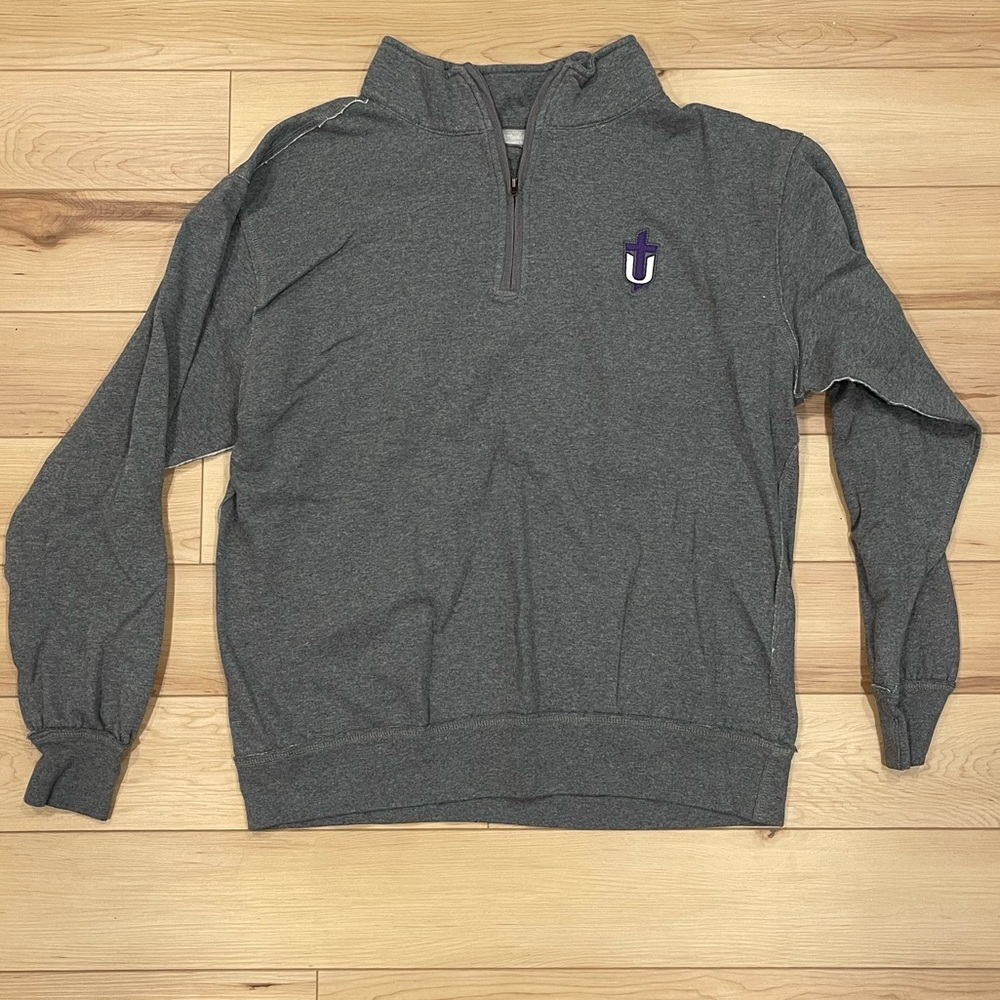grey jones & mitchell quarter zip sweatshirt